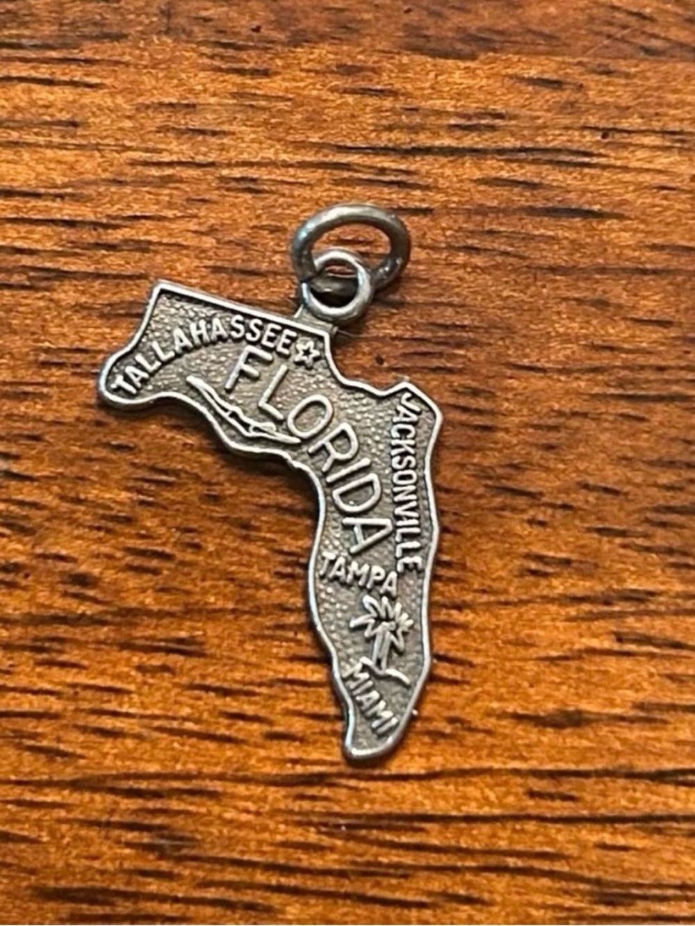 Florida State Shaped Sterling Silver 925 Charm Pendant